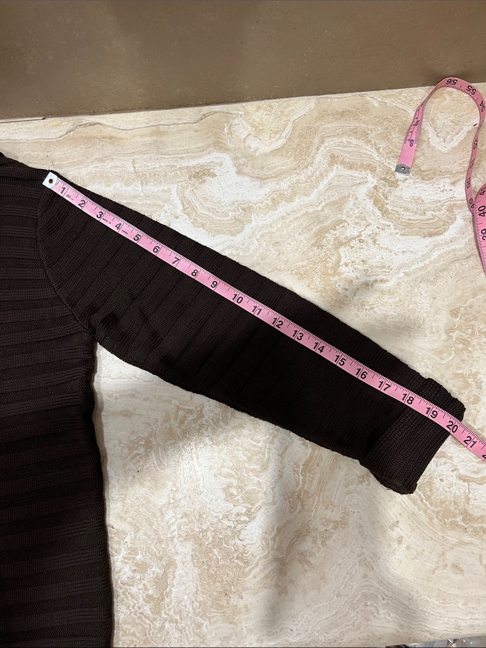 Dark Brown Ribbed Button-Front Cardigan - Picture 8 of 10